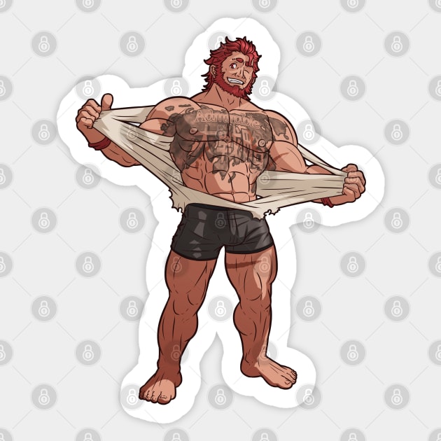 T-shirt ripped appart +Iskandar FGO+ Sticker by leomon32